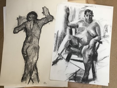 Lot 133 - Steph Q Rubin, contemporary, group of eleven charcoal life drawings, six with artists stamp and dated '99 and 2000, unframed