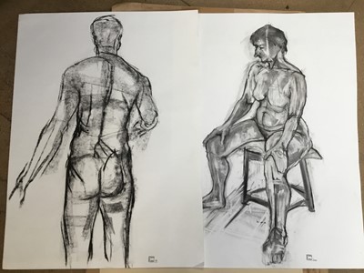 Lot 133 - Steph Q Rubin, contemporary, group of eleven charcoal life drawings, six with artists stamp and dated '99 and 2000, unframed