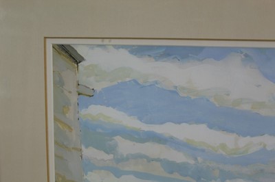 Lot 958 - Anthony Atkinson (1929-2014) gouache - Provençal Landscape, Rooftops of Le Barroux, signed, in glazed frame