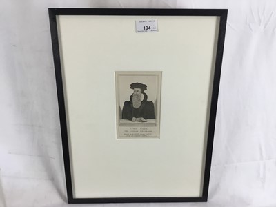 Lot 222 - Antique black and white engraving - portrait of John Knox, The Scottish Reformer, 15cm x 9.5cm, overall framed size 43cm x 33cm, together with an engraving after Sir David Wilkie depicting John Kno...