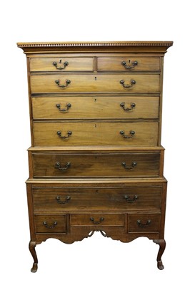 Lot 1448 - George III mahogany chest on stand, possibly Irish