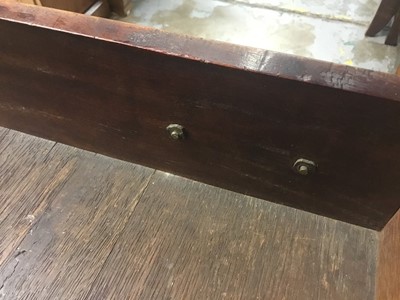 Lot 1269 - George II mahogany kneehole dressing table, the top with re-entrant angles and seven drawers and flush concealed apron drawer about the cupboard kneehole, 76cm x 50cm x 80cm