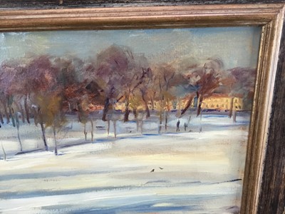 Lot 106 - Elizabeth Parsons (b. 1953), oil on canvas, Clapham Common, signed, titled to label verso, 28 x 35cm, framed