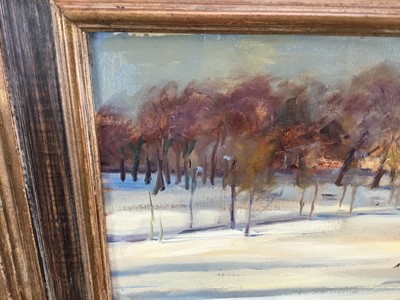 Lot 106 - Elizabeth Parsons (b. 1953), oil on canvas, Clapham Common, signed, titled to label verso, 28 x 35cm, framed