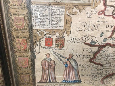 Lot 870 - John Speede: 17th century hand-coloured engraved map of Cambridgeshire