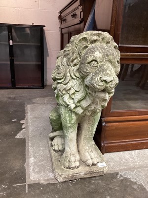 Lot 1423 - Antique concrete figure of a seated lion