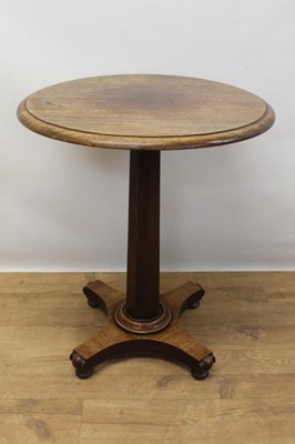 Lot 1391 - Early 19th century  mahogany lamp table with circular top table standing on octagonal column and platform base