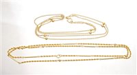 Lot 527 - Yellow metal chain with ropetwist and tubular...