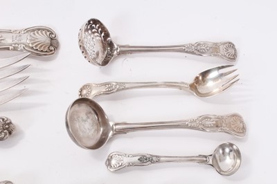 Lot 267 - Composite canteen of 19th and early 20th century mainly Kings pattern with diamond heel cutlery