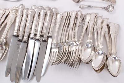 Lot 267 - Composite canteen of 19th and early 20th century mainly Kings pattern with diamond heel cutlery