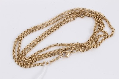 Lot 102 - 9ct gold belcher link chain, 72cm long