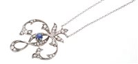 Lot 530 - Edwardian sapphire and diamond pendant...