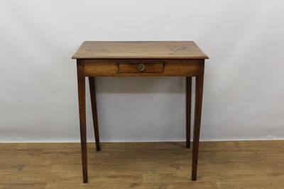 Lot 1345 - 18th century single drawer fruitwood side table