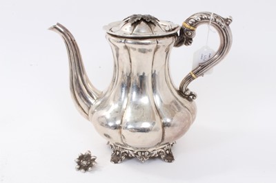 Lot 350 - Mid 19th century five piece silver tea set