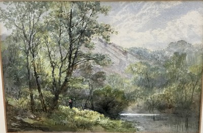 Lot 58 - William Widgery (1822-1893) watercolour - Bradley Woods, Newton Abbott, signed, 25cm x 35cm, in glazed oak frame