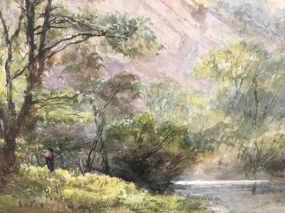 Lot 58 - William Widgery (1822-1893) watercolour - Bradley Woods, Newton Abbott, signed, 25cm x 35cm, in glazed oak frame