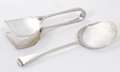 Lot 270 - Pair late Victorian silver sandwich servers, and a separate serving slice.