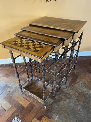 Lot 1207 - A fine quartetto nest of Regency specimen wood tables in the manner of Gillows of Lancaster