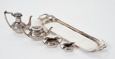 Lot 275 - Contemporary silver miniature tea and coffee set