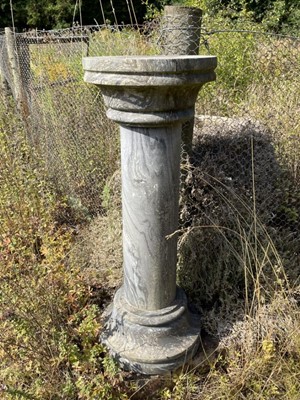 Lot 1232 - Pair antique grey marble columns of classical form, 76.5cm high