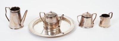 Lot 277 - Contemporary silver miniature tea and coffee set