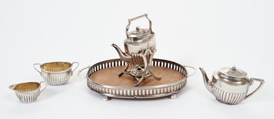 Lot 281 - Edwardian silver miniature tea set