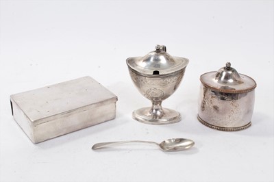 Lot 391 - George III silver mustard and other items.