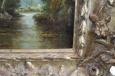 Lot 915 - John Moore of Ipswich (1820-1902) oil on panel - Willy Lott's Cottage, signed, 21.5cm x 33cm, in gilt frame
