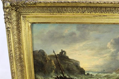 Lot 916 - John Moore of Ipswich (1820-1902) oil on panel - Off the Northumbrian Coast, apparently unsigned, 19.5cm x 30.5cm, in gilt frame