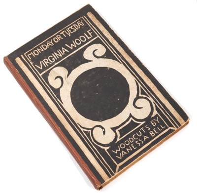 Lot 748 - Virginia Woolf - Monday or Tuesday, 1921 first edition, published by Hogarth Press, with woodcuts by Vanessa Bell, board ends