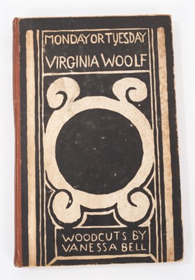 Lot 748 - Virginia Woolf - Monday or Tuesday, 1921 first edition, published by Hogarth Press, with woodcuts by Vanessa Bell, board ends