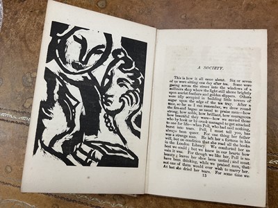 Lot 748 - Virginia Woolf - Monday or Tuesday, 1921 first edition, published by Hogarth Press, with woodcuts by Vanessa Bell, board ends