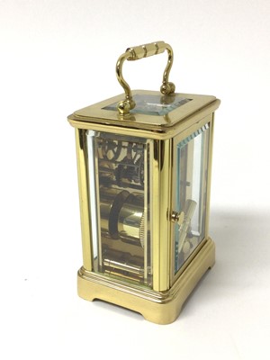 Lot 103 - Asprey brass cased carriage clock