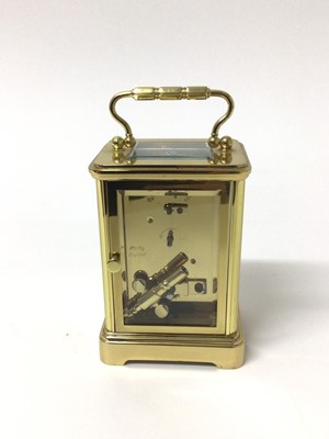 Lot 103 - Asprey brass cased carriage clock