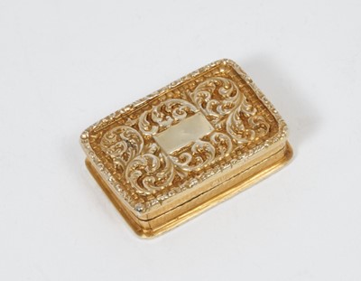 Lot 326 - Victorian silver gilt vinaigrette of rectangular form