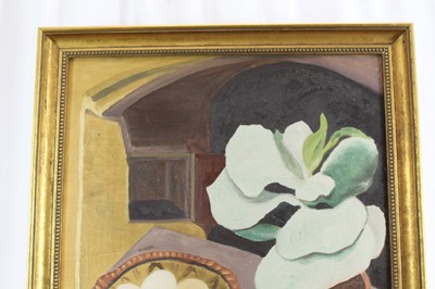 Lot 1138 - M. Inez Shepherd after Cedric Morris oil on canvas - Still life study, 51cm x 61cm, unsigned, in gilt framed