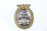 Lot 604 - Nazi High Seas Fleet War badge with broad pin...