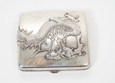 Lot 330 - Late 19th/early 20th century Chinese white metal cigarette case of shaped form