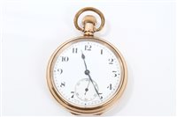 Lot 570 - 1920s gold plated open face pocket Watches...