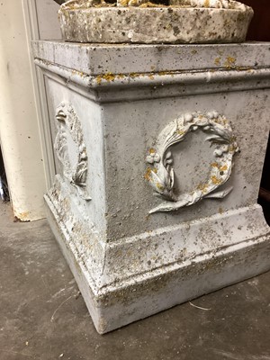 Lot 1235 - Antique-style reconstituted concrete garden plinth