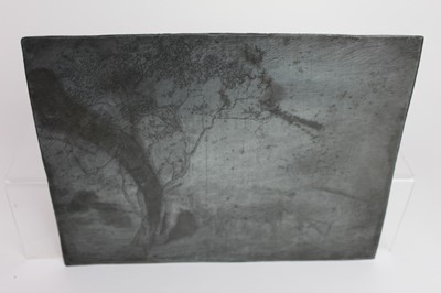 Lot 926 - *Sir Alfred Munnings (1878-1959) etching plate - Horses beneath a Tree, 18.5cm x 25cm