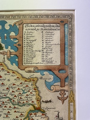 Lot 864 - Saxton Christopher: Very rare 1574 hand-coloured engraved map of Norfolk, the first map ever produced of Norfolk and believed to be the first in Saxton's series of county maps - 'Norfolciae comitat...