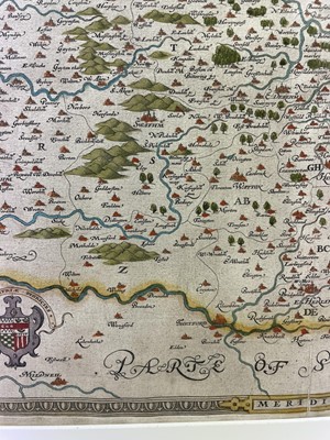 Lot 864 - Saxton Christopher: Very rare 1574 hand-coloured engraved map of Norfolk, the first map ever produced of Norfolk and believed to be the first in Saxton's series of county maps - 'Norfolciae comitat...