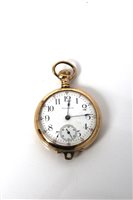 Lot 576 - Ladies' gold (14k) Waltham fob Watches with...