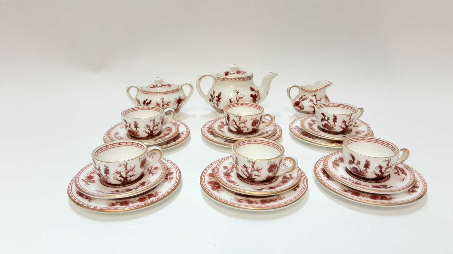 Lot 1312 - Coalport Indian Tree pattern miniature teaset