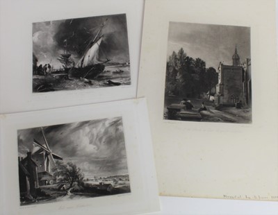 Lot 1063 - Three mezzotints, David Lucas after John Constable