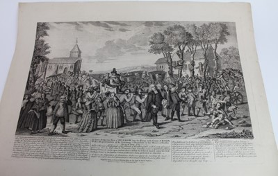 Lot 1060 - Perspective view of Dunmow etc, engraved from an original painting taken on the spot by David Ogborne, published 1752, sheet 46cm x 63.5cm