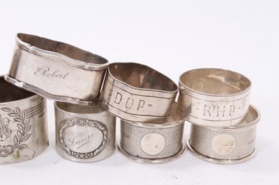 Lot 358 - Collection of eleven silver napkin rings (various dates and makers), all at 8ozs (11)