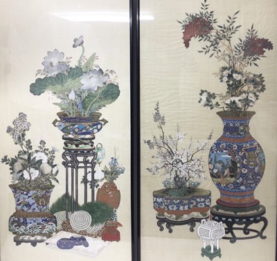 Lot 859 - Fine pair of early 20th century Chinese paintings on silk