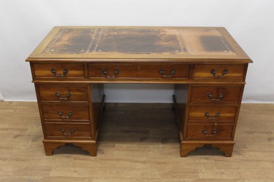 Lot 1396 - Victorian style mahogany twin pedestal desk